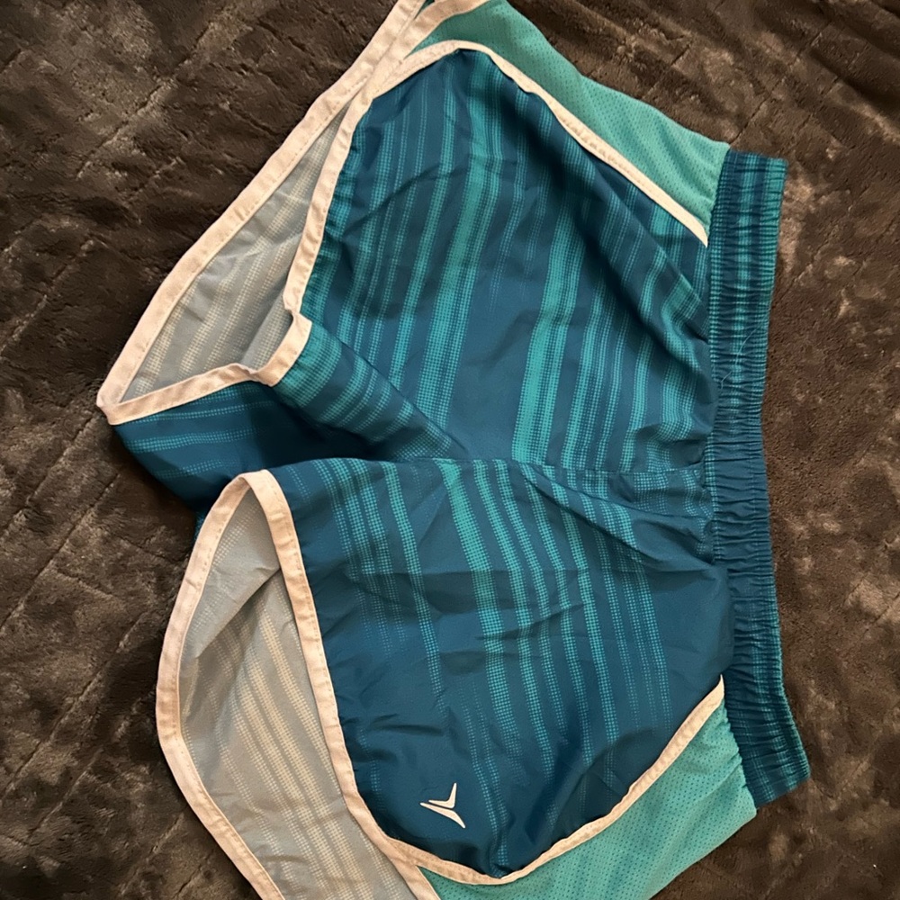 blue and teal shorts